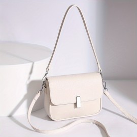 Women'S Genuine Leather Crossbody Bag - Minimalist Small Square Purse with Zipper Closure, Elegant Everyday & Formal Handbag, Durable Oil-Tanned Edges, Easy