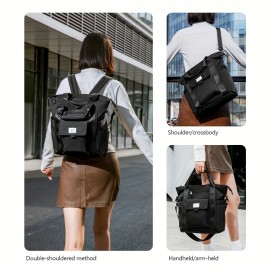 Women's Large Capacity Convertible Backpack - Stylish Multi-Compartment Travel Backpack with Detachable Crossbody/Handheld Bag, Adjustable Padded Shoulder Straps